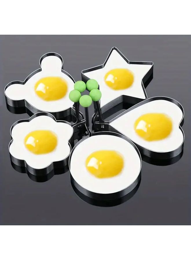 1 PC Flower Shaped Stainless Steel Like Egg Ring Mold Non Stick Egg Shaping Molds For Omelets Pancakes And Crepes Star Heart And Leaf Shapes Dishwasher Safe RV And Kitchen Accessories - Image 1