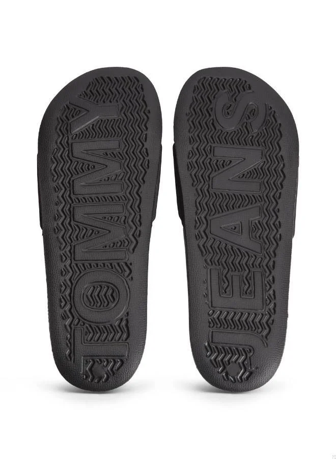 Tommy Jeans Black Logo Strap Pool Slides for Men | Best Price UAE