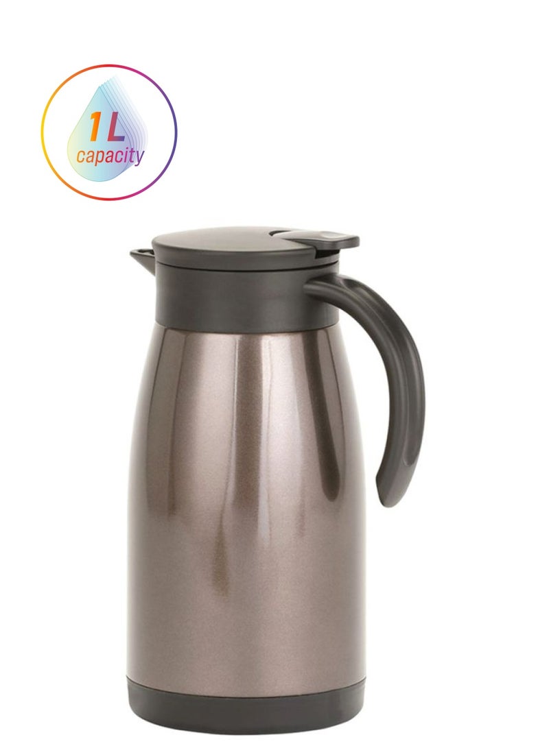 Royalford Portable Stainless Steel Double Walled Insulated Vacuum Coffee Pot Assorted 1Liters - Image 1