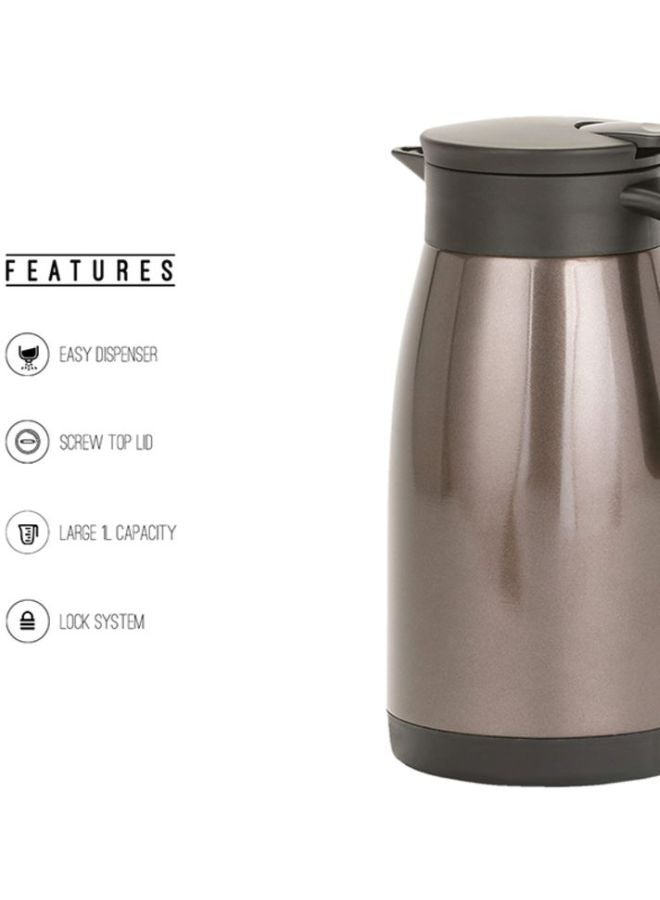 Royalford Portable Stainless Steel Double Walled Insulated Vacuum Coffee Pot Assorted 1Liters - Image 4