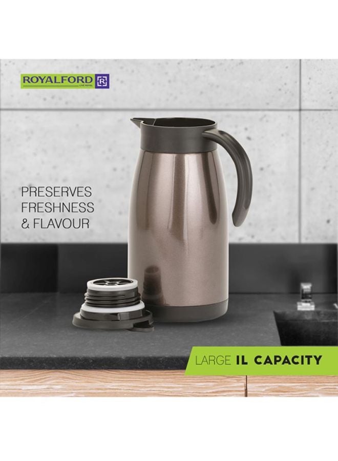 Royalford Portable Stainless Steel Double Walled Insulated Vacuum Coffee Pot Assorted 1Liters - Image 5