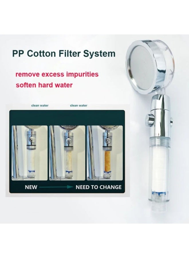 NAMA Turbo-Powered Shower Head With A High-Pressure Filter. It Offers A Unique Showering Experience With A Strong, Focused Water Flow That Increases Pressure, Even In Low-Pressure Settings. The Head Features An Internal Rotating Fan That Gives The Water Stream A Distinct, Powerful Shape. It Also Includes A Water Filter To Help Purify The Water From Impurities - Image 3