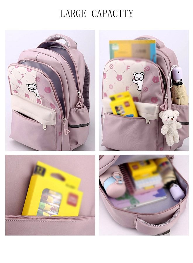 DUNISO Girls School Backpacks Cute Book Bag with Compartments for Teen Girl Kid Students Elementaryac School Kids' School Bag - Image 3