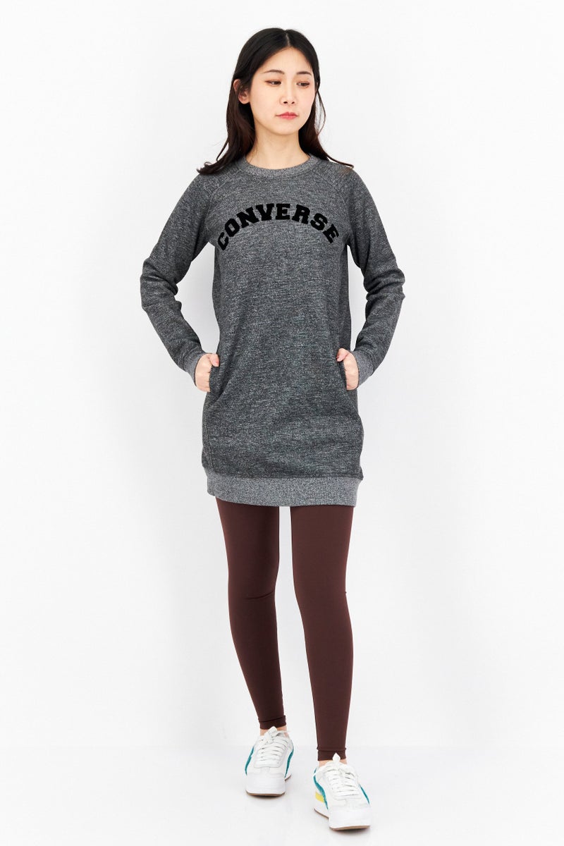 CONVERSE Women Sportswear fit Brand Logo Training Sweatshirts, Black - Image 4