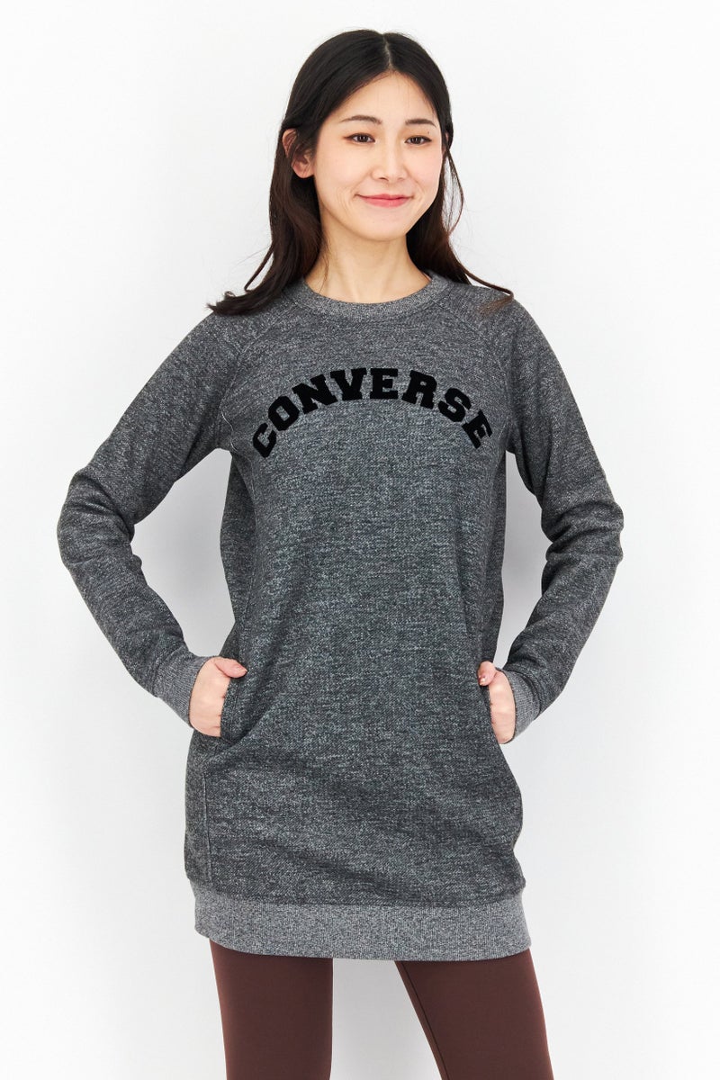 CONVERSE Women Sportswear fit Brand Logo Training Sweatshirts, Black - Image 1