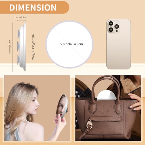 Suupvaor Magnifying Mirror 10X with Suction Cups, 6inch Travel 10X Magnified Mirror Large Round Makeup Mirror with High Magnification, Make up Mirror with Tweezers Sets - Image 4