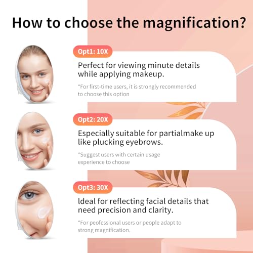 Suupvaor Magnifying Mirror 10X with Suction Cups, 6inch Travel 10X Magnified Mirror Large Round Makeup Mirror with High Magnification, Make up Mirror with Tweezers Sets - Image 5