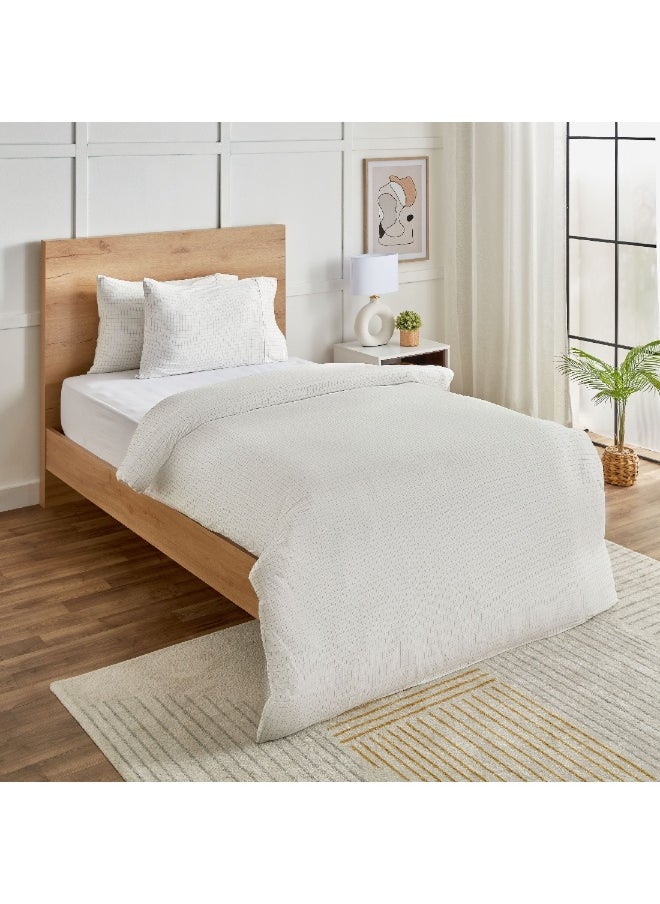 Home Box Ferum Stripe 3-Pieces Microfiber Queen King Duvet Quilt Cover Set 220 x 220 cm  - Image 3