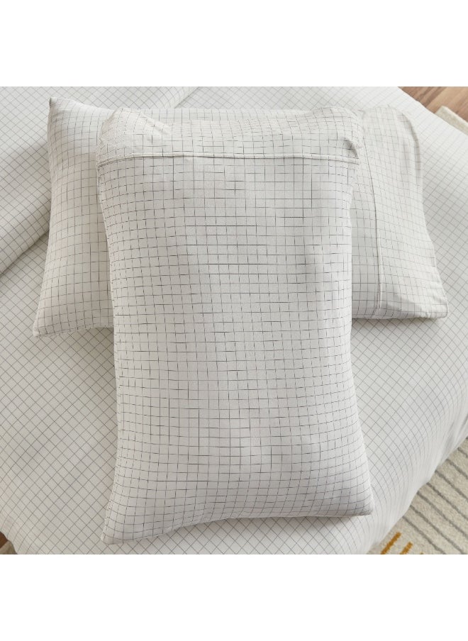 Home Box Ferum Stripe 3-Pieces Microfiber Queen King Duvet Quilt Cover Set 220 x 220 cm  - Image 2