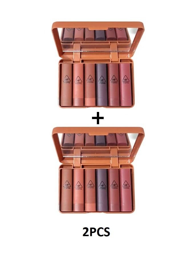 Heng Fang 2pcs Of 6-Piece Lipsticks Mini Set Multicolour - Image 1