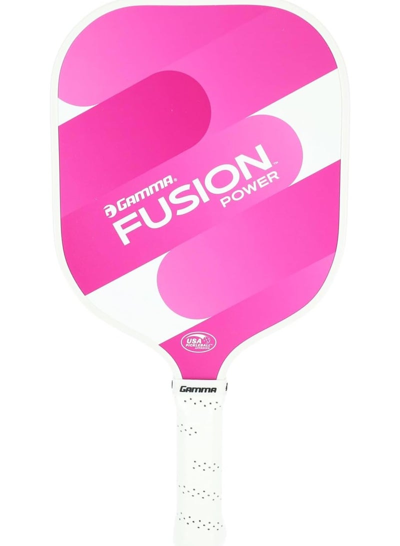Gamma GAMMA Fusion Power Pickleball Paddle, 8.25-Inch Wide Fiberglass Surface Maximizes Hit Potential for All Skill Levels, Pink  - Image 1