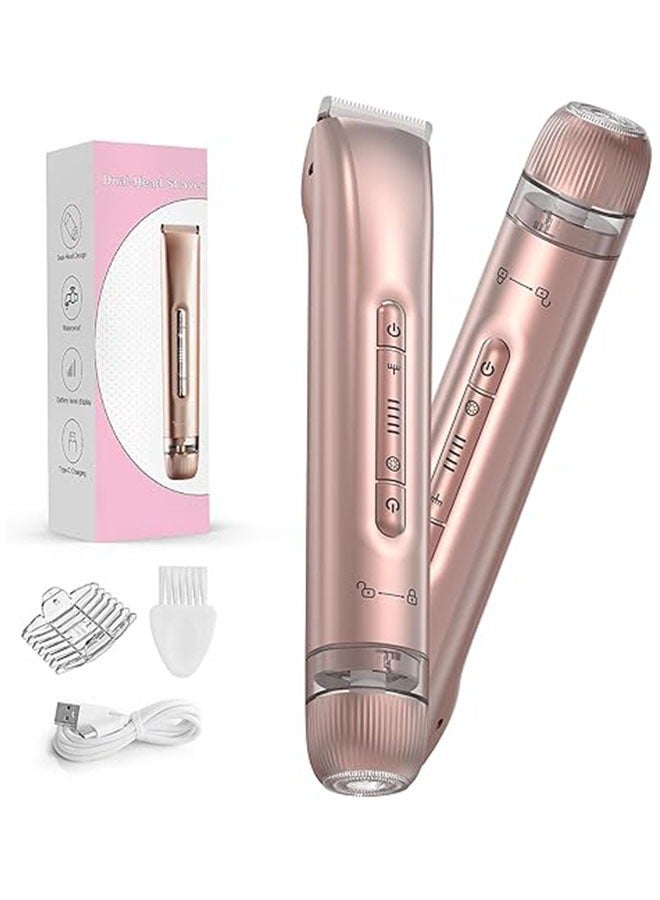 Sthxyfaith Bikini Trimmer for Women - 2 in 1 Electric Body Hair Trimmer for Silk Skin,Cordless Body Shaver for Trip,IPX7 Waterproof&Easy Cleaning, Replaceable Ceramic Blade Heads, USB Recharge Dock - Image 1