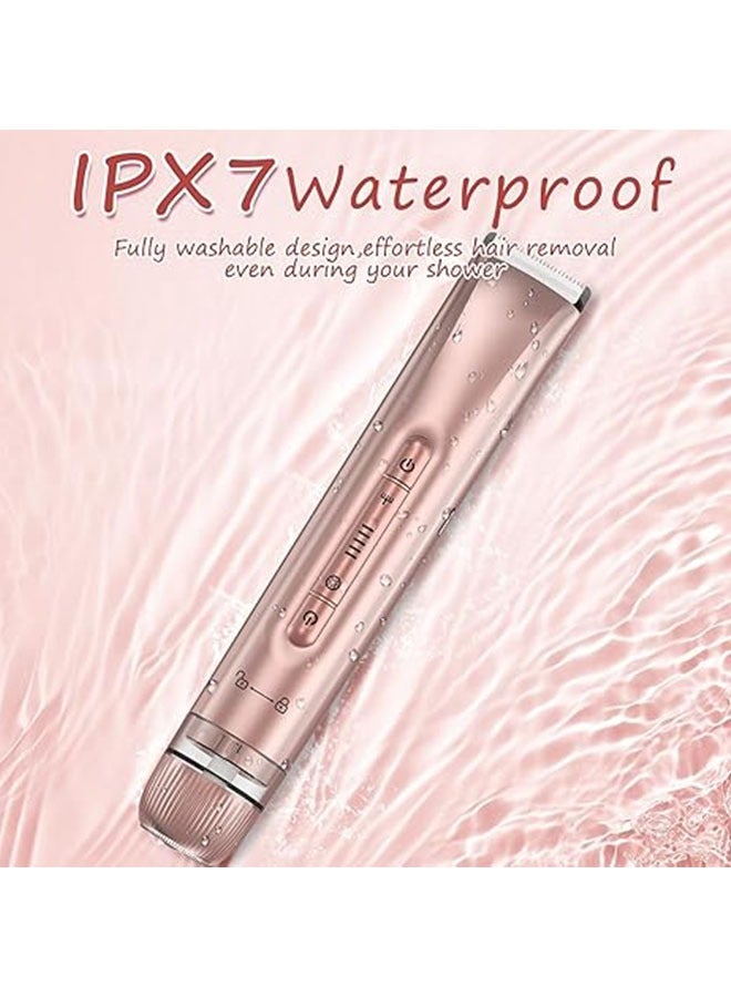 Sthxyfaith Bikini Trimmer for Women - 2 in 1 Electric Body Hair Trimmer for Silk Skin,Cordless Body Shaver for Trip,IPX7 Waterproof&Easy Cleaning, Replaceable Ceramic Blade Heads, USB Recharge Dock - Image 4