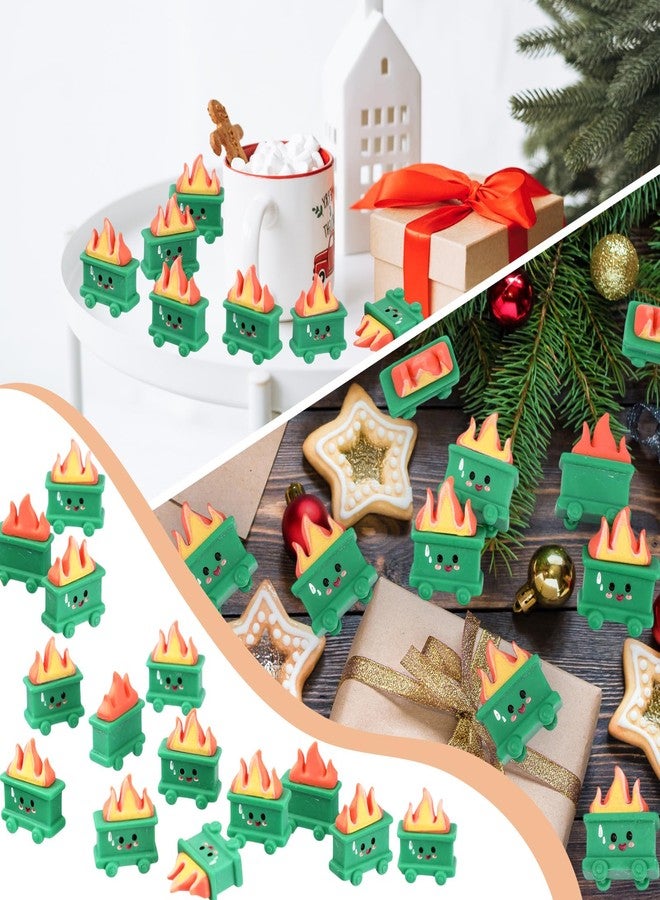 Arrowbash 20 Set Resin Dumpster Trash Shape with Fire Gift Team Employee Appreciation Gift Emotional Desk Accessories for Staff Teacher Office Coworker Nurse Medical Volunteer Favor (Green) - Image 5
