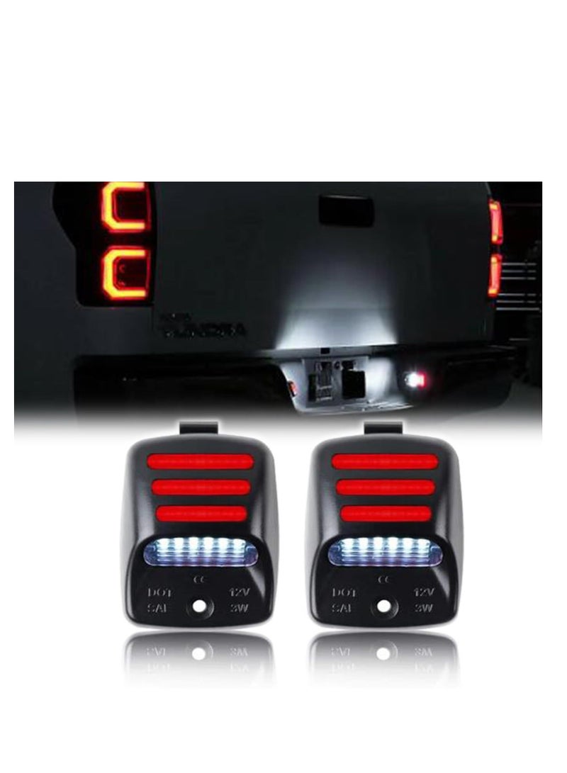 Red OLED Neon Tube LED License Plate Light Lamp, Red OLED Neon Tube Pure White SMD LED License Plate Light Assembly Replacement for Toyota Tacoma 2005-2015  Tundra Pickup Truck 2000-2013,81271-0C010 - Image 1