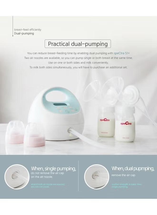 Spectra S1 Plus Hospital Grade Breast Pump | Double Electric, Rechargeable Battery, Ultra Quiet, Closed System, Night Light, Blue - Image 4