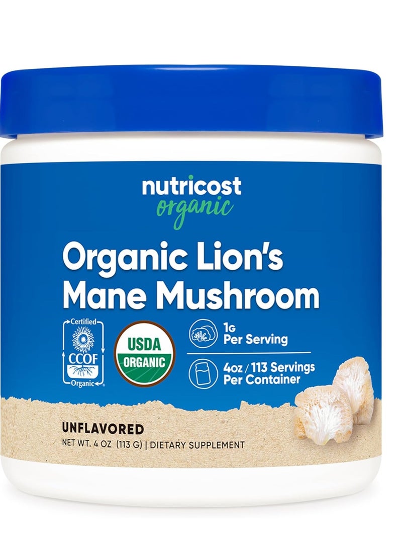 Nutricost Organic Lion'S Mane Mushroom Powder 100 Grams  - Image 1