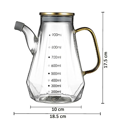 MEZON 900ML Glass Oiler Cooking Seasoning Oil Bottle Sauce Bottle Large Capacity Scale Oil Pot Home Kitchen Supplies Container - Image 2