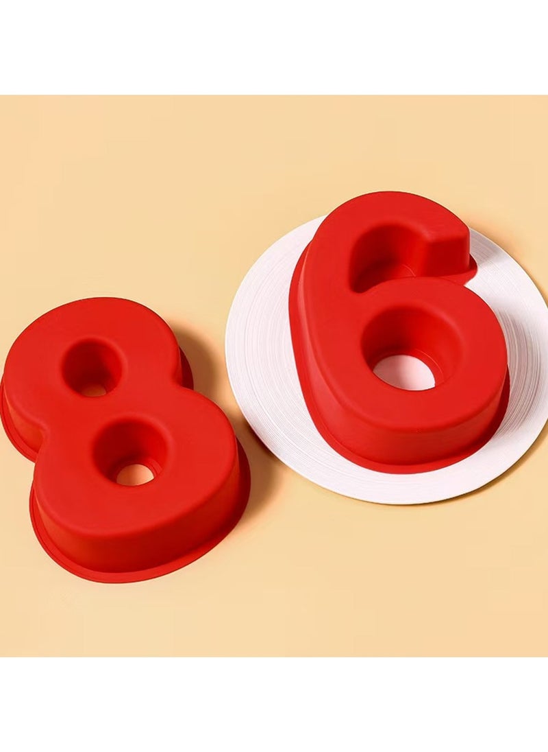 Generic 10 Inch 9 pieces Large Size Silicone Cookie Number Molds Fondant Cake Decoration Tools Number Cake Molds DIY Cake Tool Baking Tool  - Image 4