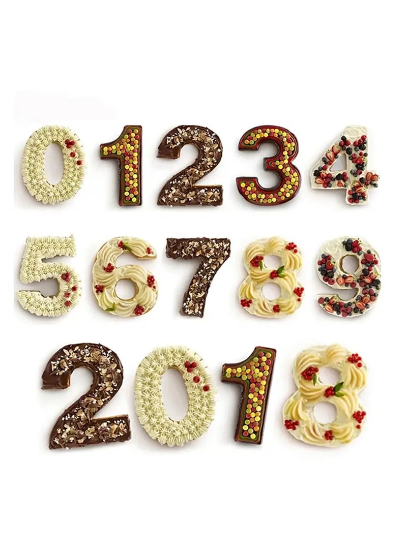 Generic 10 Inch 9 pieces Large Size Silicone Cookie Number Molds Fondant Cake Decoration Tools Number Cake Molds DIY Cake Tool Baking Tool  - Image 5