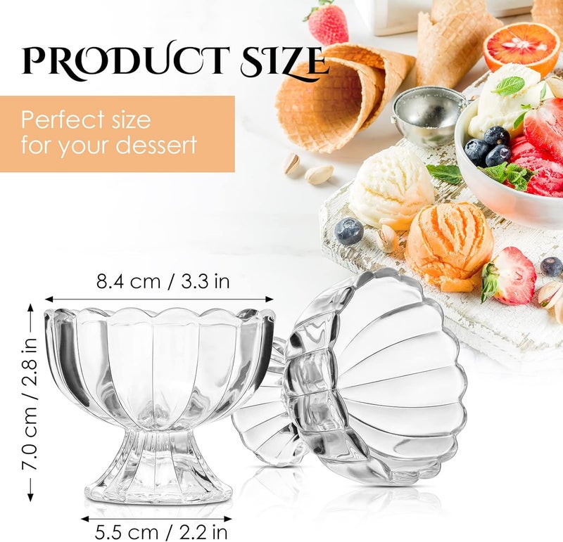Potchen Glass Ice Cream Bowls Set Tulip Clear Glass Bowls 3468 oz Footed Small Dessert Bowls Glass Dessert Cups for Dessert Sundae Trifle Fruit Salad Muffins Cake Pudding CocktailClear White18 Pieces - Image 2