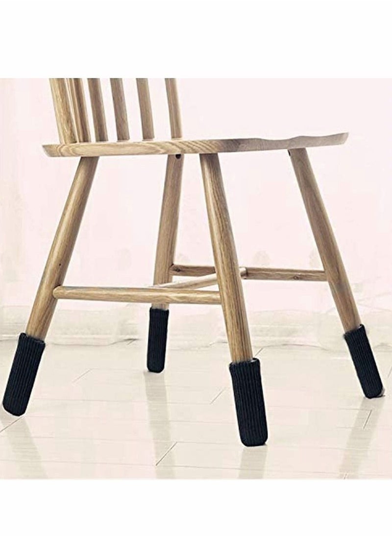 Y&D - 32 PCs Chair Leg Socks Leg, Floor Protectors for Avoid Scratches, High Elastic Furniture Pads Set Moving Easily and Reduce Noise, Near-Silent Felt Padded Protector Socks, Black - Image 1
