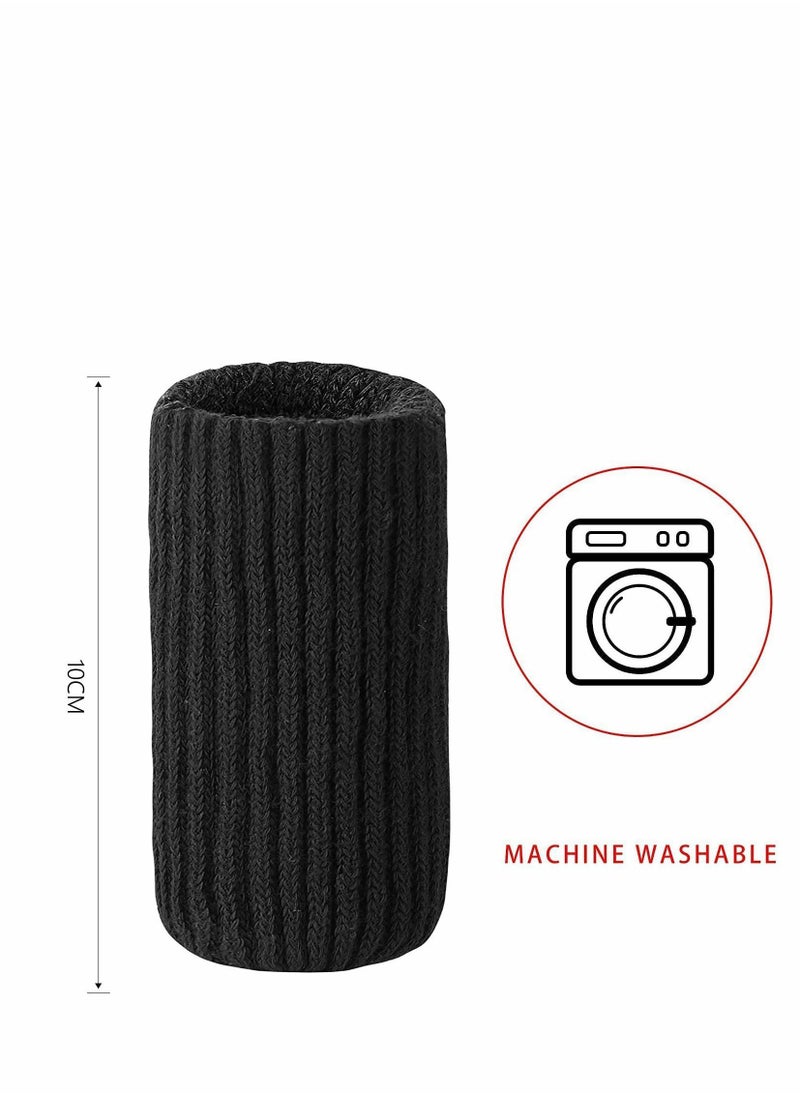 Y&D - 32 PCs Chair Leg Socks Leg, Floor Protectors for Avoid Scratches, High Elastic Furniture Pads Set Moving Easily and Reduce Noise, Near-Silent Felt Padded Protector Socks, Black - Image 1