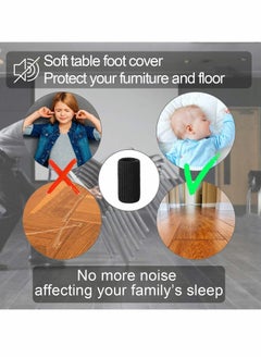 Y&D 32 PCs Chair Leg Socks Leg, Floor Protectors for Avoid Scratches, High Elastic Furniture Pads Set Moving Easily and Reduce Noise, Near-Silent Felt Padded Protector Socks, Black  - Image 3