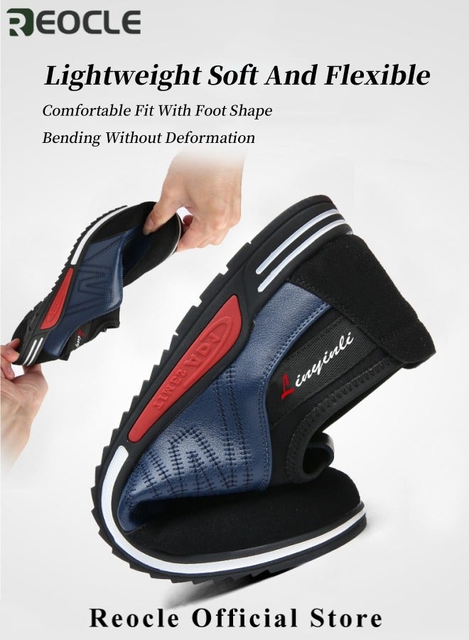 ريوكل أحذية رجالية عصرية أحذية كاجوال للرجال بنمط بريطاني بسيط ونعال ناعمة أحذية رياضية برباط تهوية وقاعدة مقاومة للانزلاق أحذية تنس رجالية - Image 4