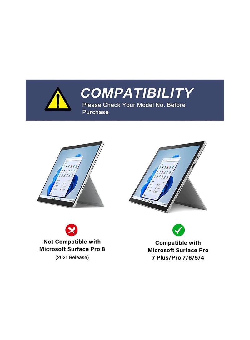 Y&D Slim Shell Cover Tablet Sleeve Case Compatible with Surface Pro 7 Plus/Pro 7/Pro 6/Pro 5/Pro 4 12.3 inch Small Bag Multi Viewing Angles Type Keyboard Slate Gray - Image 2