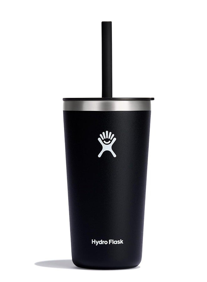 Hydro Flask 16 oz All Around Tumbler with Straw Lid and stainless steel double-wall vacuum insulation  Tumbler BPA-Free - Image 1