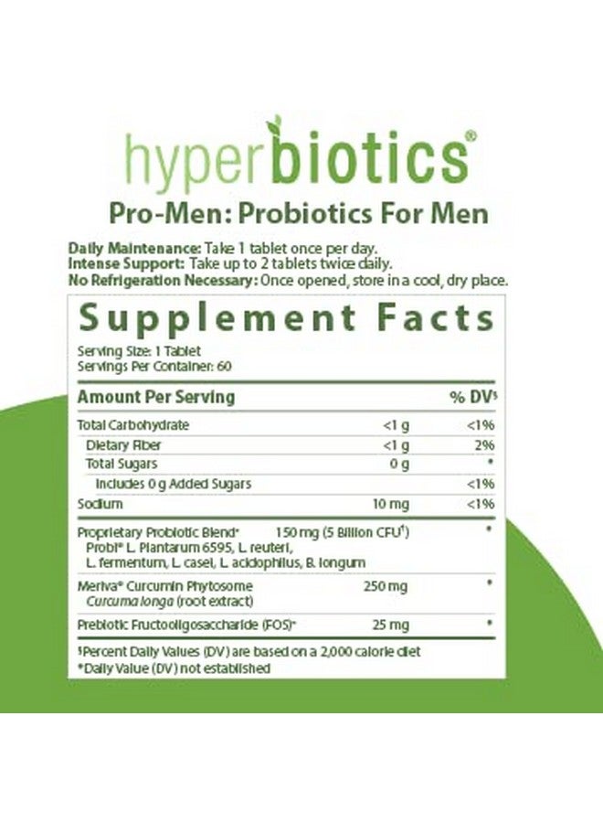 Hyperbiotics Pro Probiotics For Men ; Time Release Tablets ; Digestive Health Immune System Support Urinary Prostate* ; Shelf Stable ; Vegan Dairy & Gluten Free ; 60 Count - Image 3