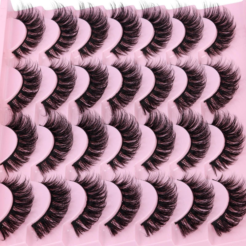 zanlufly False Eyelashes Russian Strip Lashes Cat Eye Lashes Volume False Lashes D-Curly Fake Lashes zanlufly Reusable 14 Pairs Lashes Pack - Image 4