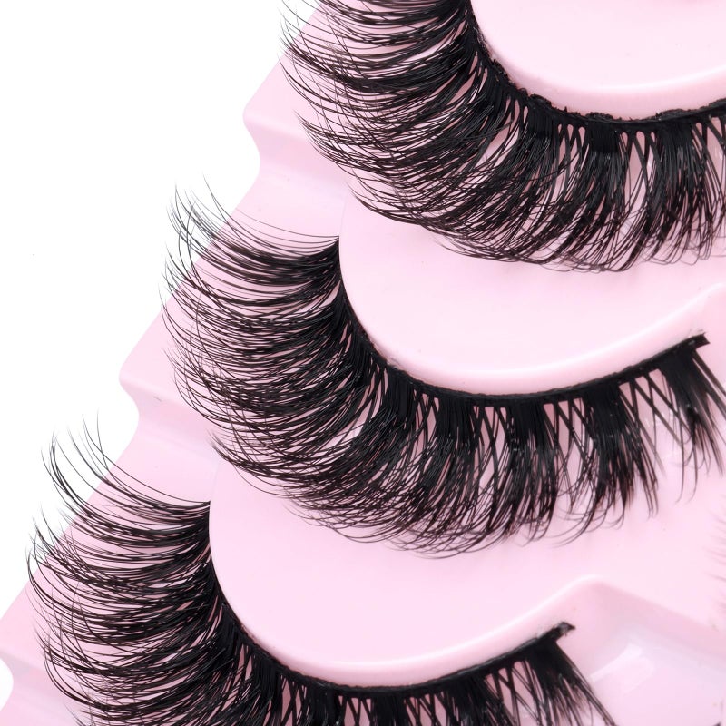 zanlufly False Eyelashes Russian Strip Lashes Cat Eye Lashes Volume False Lashes D-Curly Fake Lashes zanlufly Reusable 14 Pairs Lashes Pack - Image 5