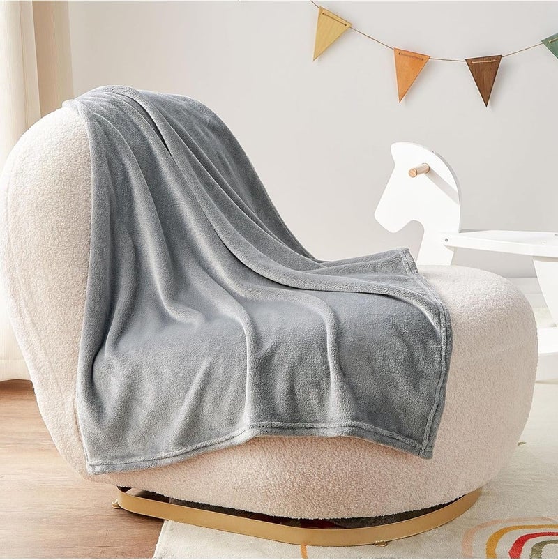 Butterthief Flannel Swaddle Baby Blanket for Newborn Babies Soft All Seasons Wrapper Sheet for New Born Boys & Girls (70x100 cm, 0-2 Years) (Light Grey) - Image 1