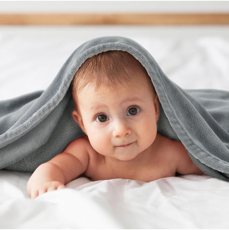 Butterthief Flannel Swaddle Baby Blanket for Newborn Babies Soft All Seasons Wrapper Sheet for New Born Boys & Girls (70x100 cm, 0-2 Years) (Light Grey) - Image 5