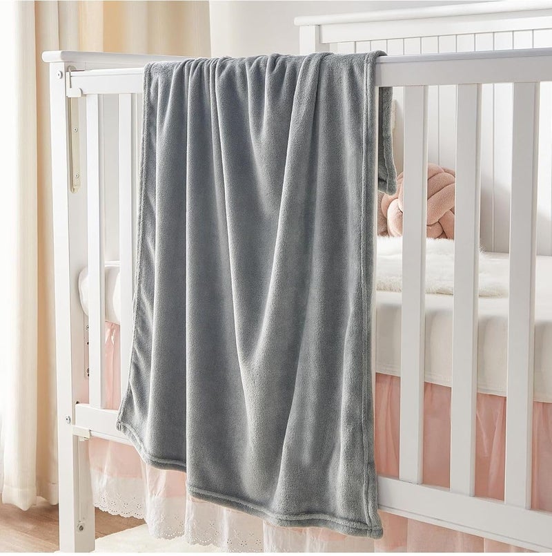 Butterthief Flannel Swaddle Baby Blanket for Newborn Babies Soft All Seasons Wrapper Sheet for New Born Boys & Girls (70x100 cm, 0-2 Years) (Light Grey) - Image 3