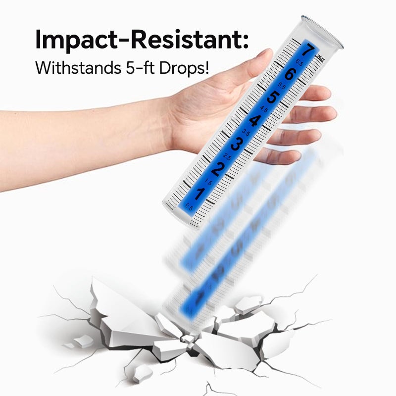 Cracrab Rain Gauge Outdoor for Yard, Heavy Duty Rain Guage Gage Freeze Proof Best Rated, Large Plastic Water Gauge with Floating Duck and Ball, Playful & Accurate - Image 5