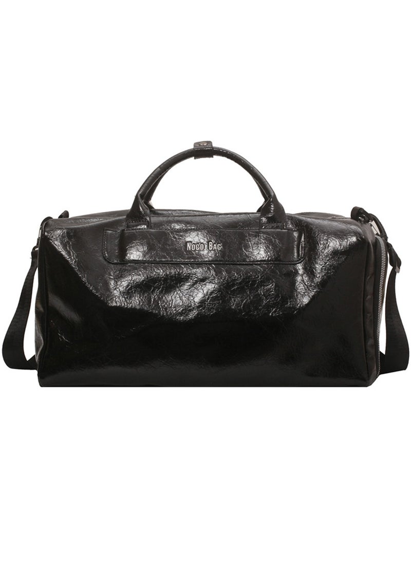 Qiccijoo Qiccijoo Travel Duffel Bag with Shoes Compartment and Wet Pocket for Men Women Sports Tote Gym Bag，40L Shoulder Weekend Overnight Bag Carry on Bag Travel Luggage Bag(Black) - Image 1