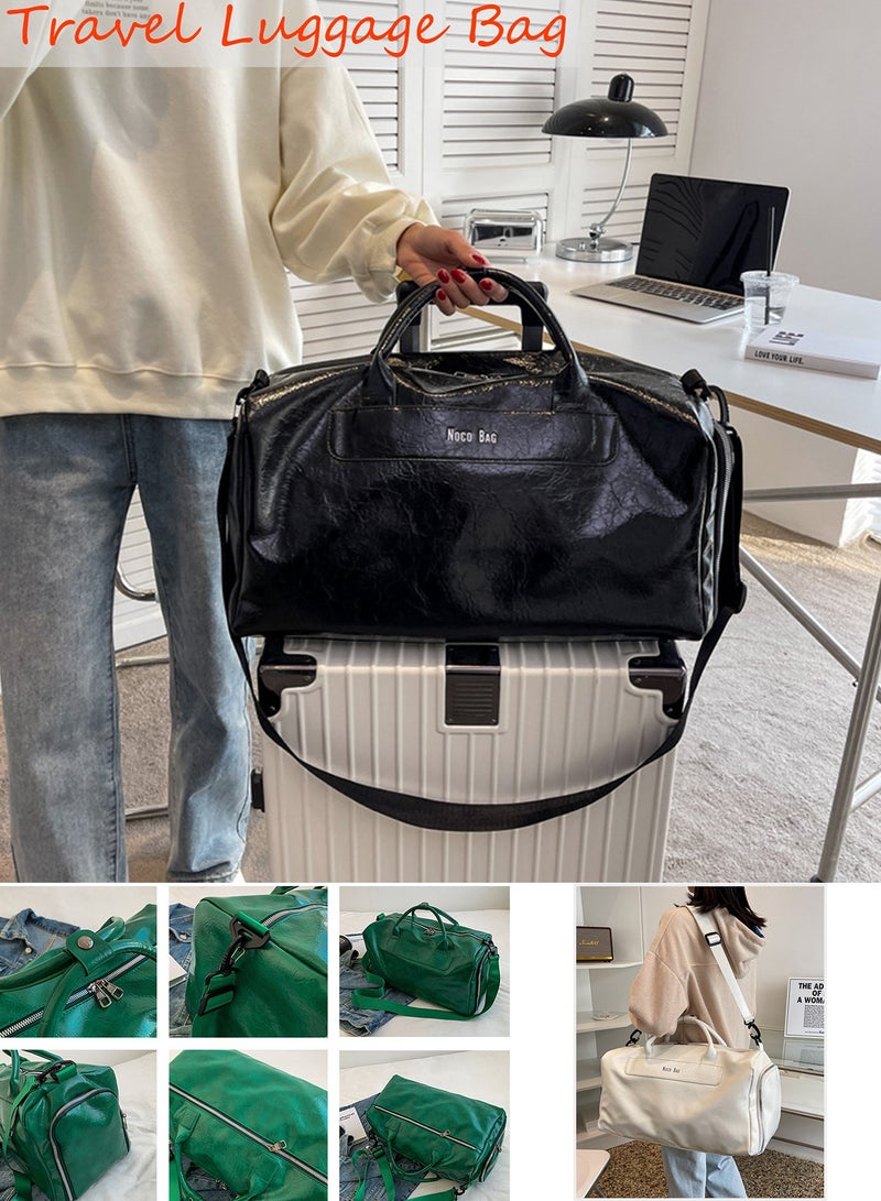Qiccijoo Qiccijoo Travel Duffel Bag with Shoes Compartment and Wet Pocket for Men Women Sports Tote Gym Bag，40L Shoulder Weekend Overnight Bag Carry on Bag Travel Luggage Bag(Black) - Image 5