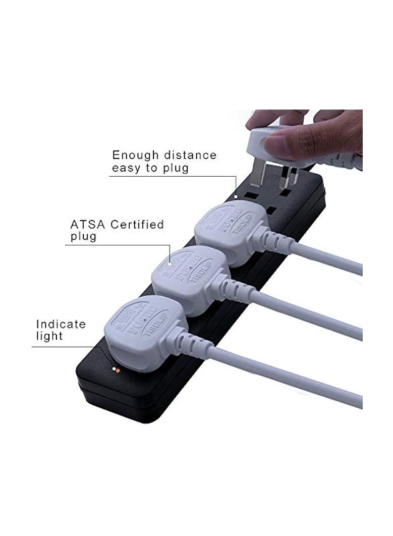 erorex Extension Board 3m Extension Lead Black 4 Way Heavy Duty Electrical Extension Socket with Indicator - Image 4