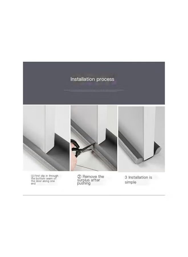 VELVETCOVE Twin Door Draft Stopper, Double Side Under Door Bottom Seal Strip Noise Blocker | Door Sweep Draft Blocker for Door | 10 * 95cm | - Image 2