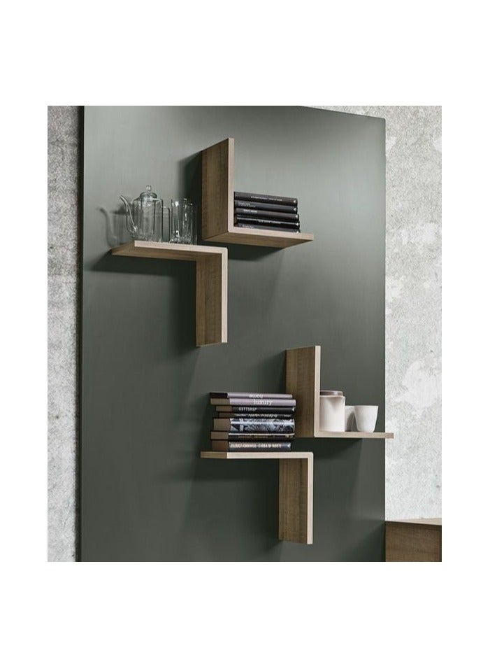 4 أرفف خشبية للحوائط