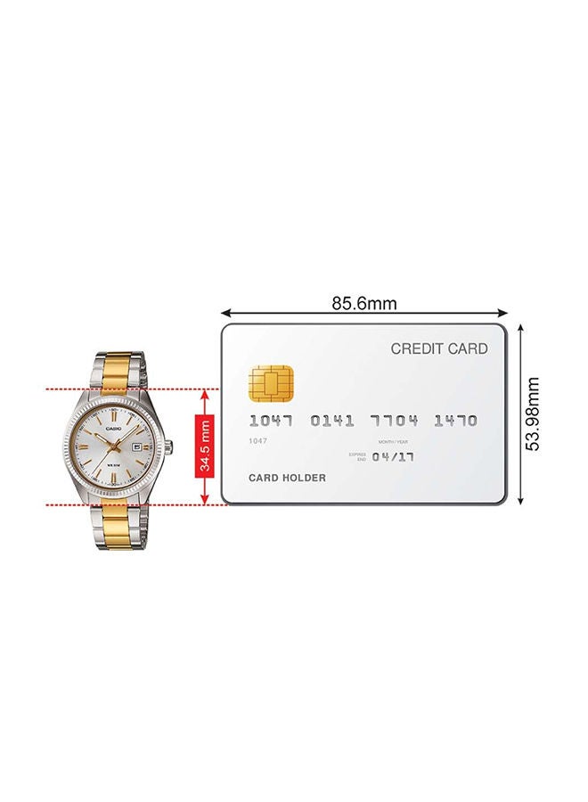 CASIO Women Stainless Steel Analog Wrist Watch LTP-1302SG-7AVDF - 30 mm - Silver/Gold - Image 4