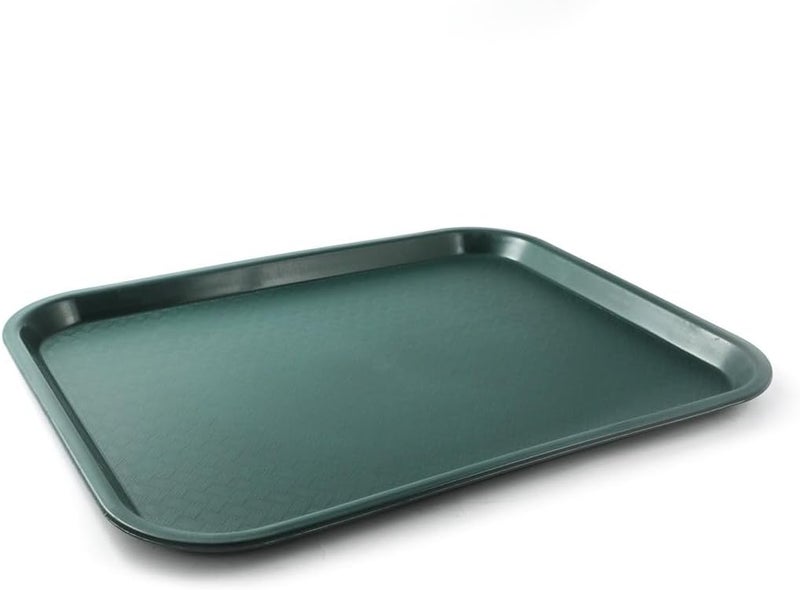 Vague Rectangular Shape Plastic Fast Food Tray, 45 cm x 35 cm Size, Green - Image 1