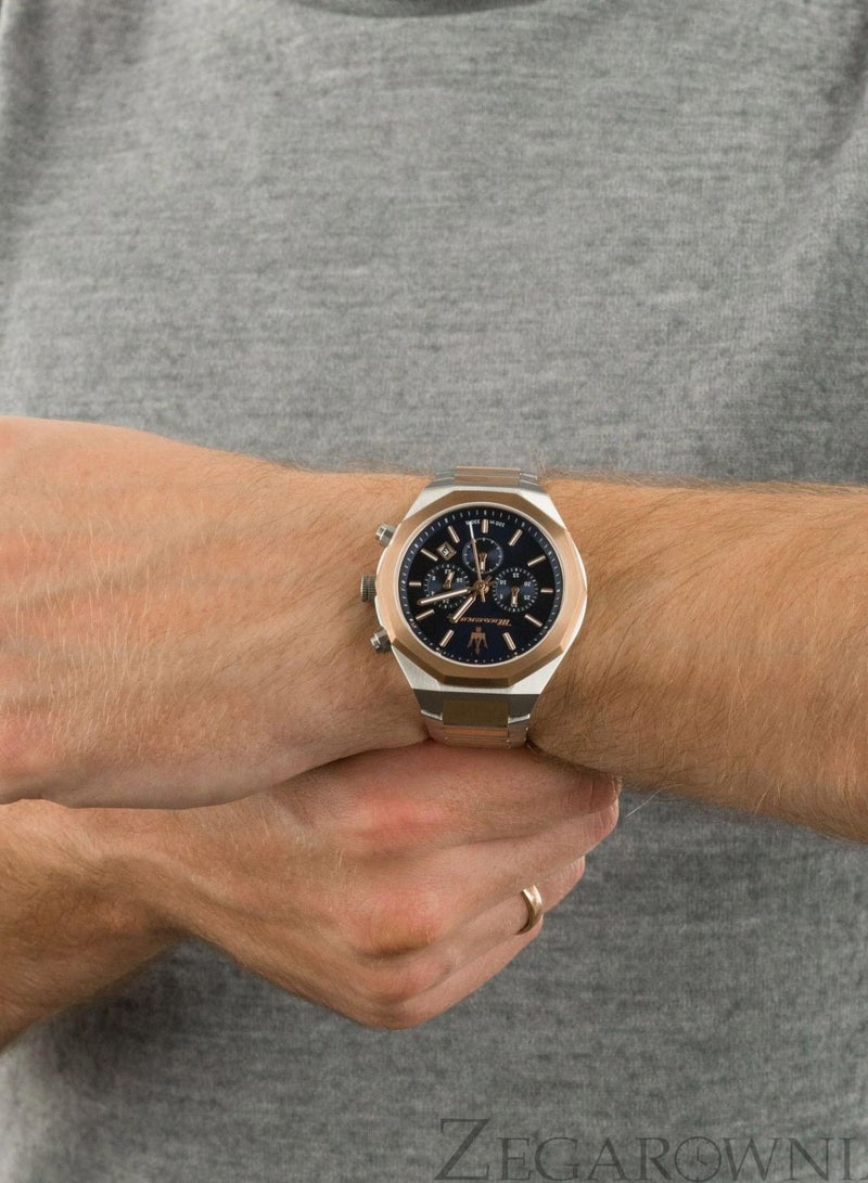 مازيراتي ساعة مازيراتي ستايل 45 ملم كرونوغراف للرجال، ذهبي - Image 3