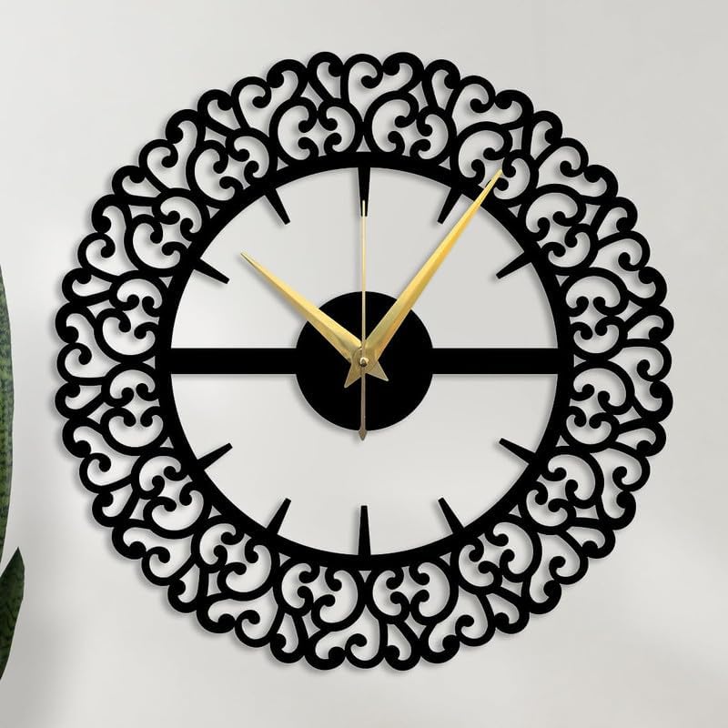 Reyox Material Metal Wall Clock Big Size Wall Clock Modern Clocks for Living Room Stylish Wall Clocks for Home Antique Big Size Modern Wall Watch for Home DecorBlack40 cm DA55