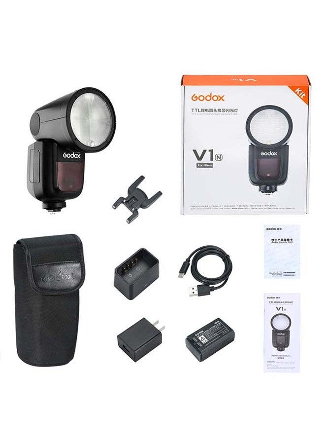 جودوكس - Godox V1-N فلاش كاميرا Speedlite لنيكون Z8 Z9 Z7 Z6 Z5 D850 D810 D750 D610 D7500 D7100 D5300 D3300 D90 D5 D4 - Image 1