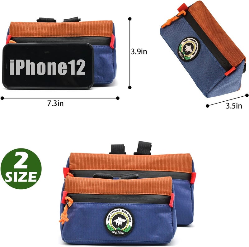 Vortika Bike Handlebar Bag,Kids Bicycle Front Basket Pack,Waterproof Bikes Bag,Small Bicycle Handle Bar Bag for Boys Girls Men Women-Purple+Brown - Image 3