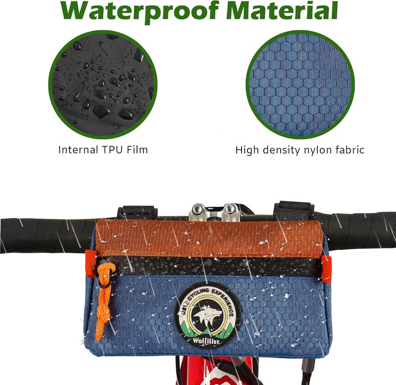 Vortika Bike Handlebar Bag,Kids Bicycle Front Basket Pack,Waterproof Bikes Bag,Small Bicycle Handle Bar Bag for Boys Girls Men Women-Purple+Brown - Image 4